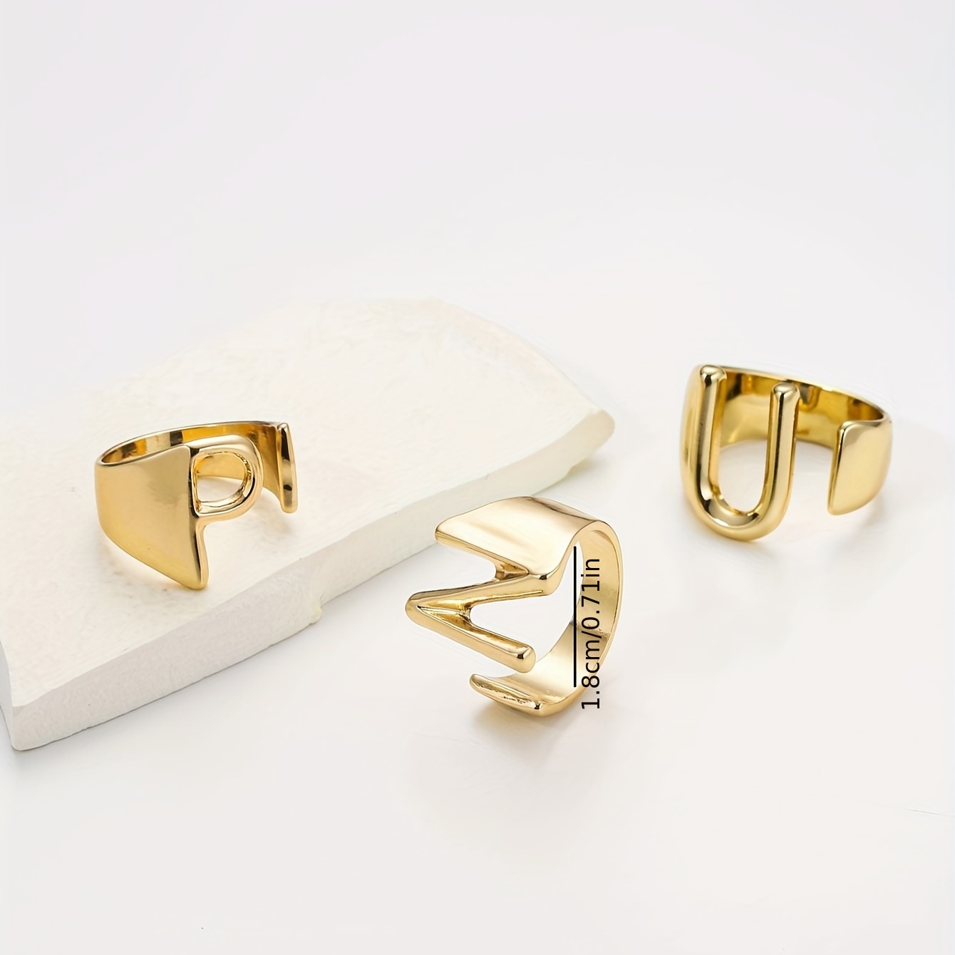 Minimalist Letter Ring For Men, Daily Decoration Gift